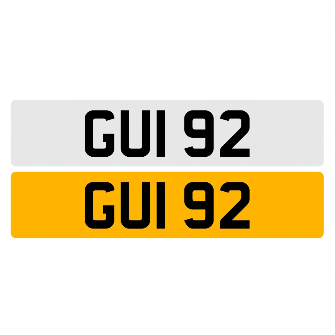 GUI92 - 3x2 Dateless Registration Plate
