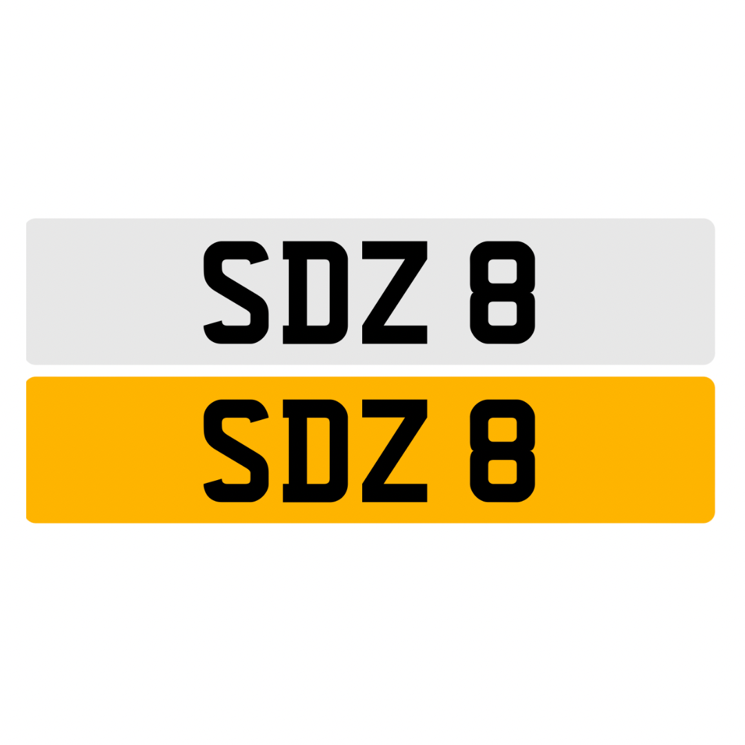 SDZ8 - 3x1 Dateless Registration Plate