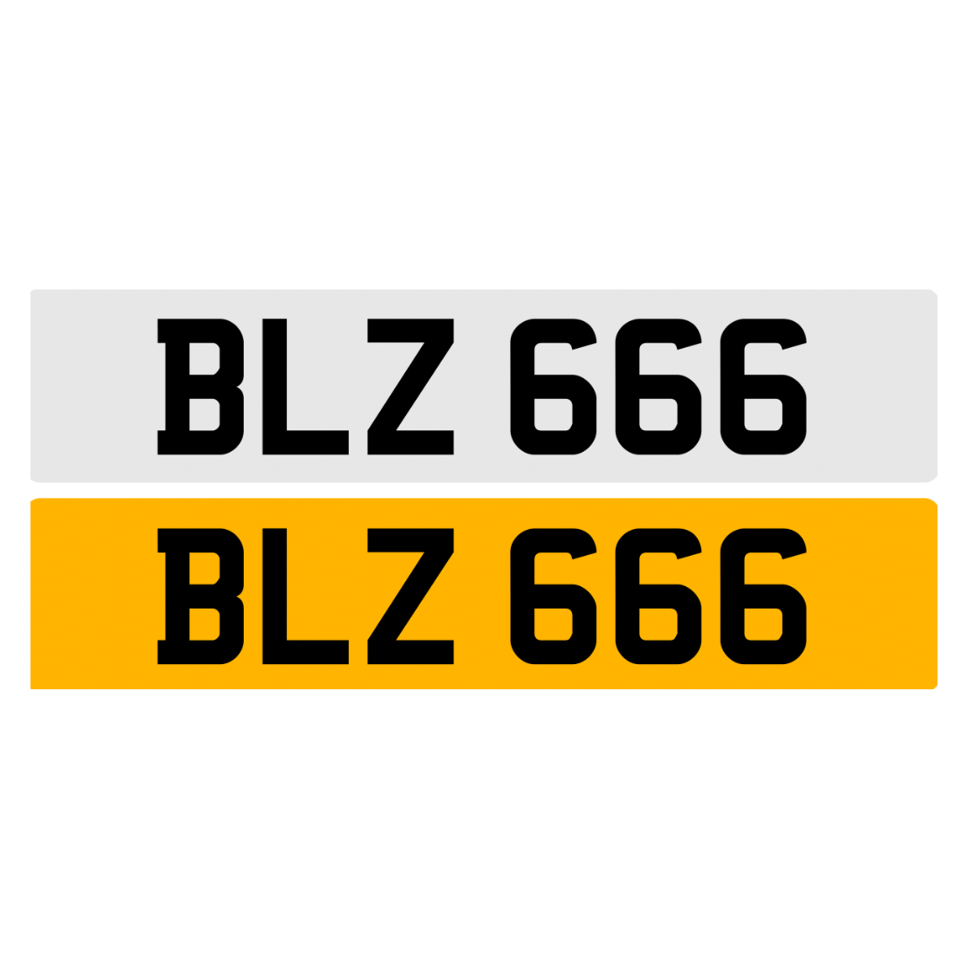BLZ666 - 3x3 Dateless Registration Plate