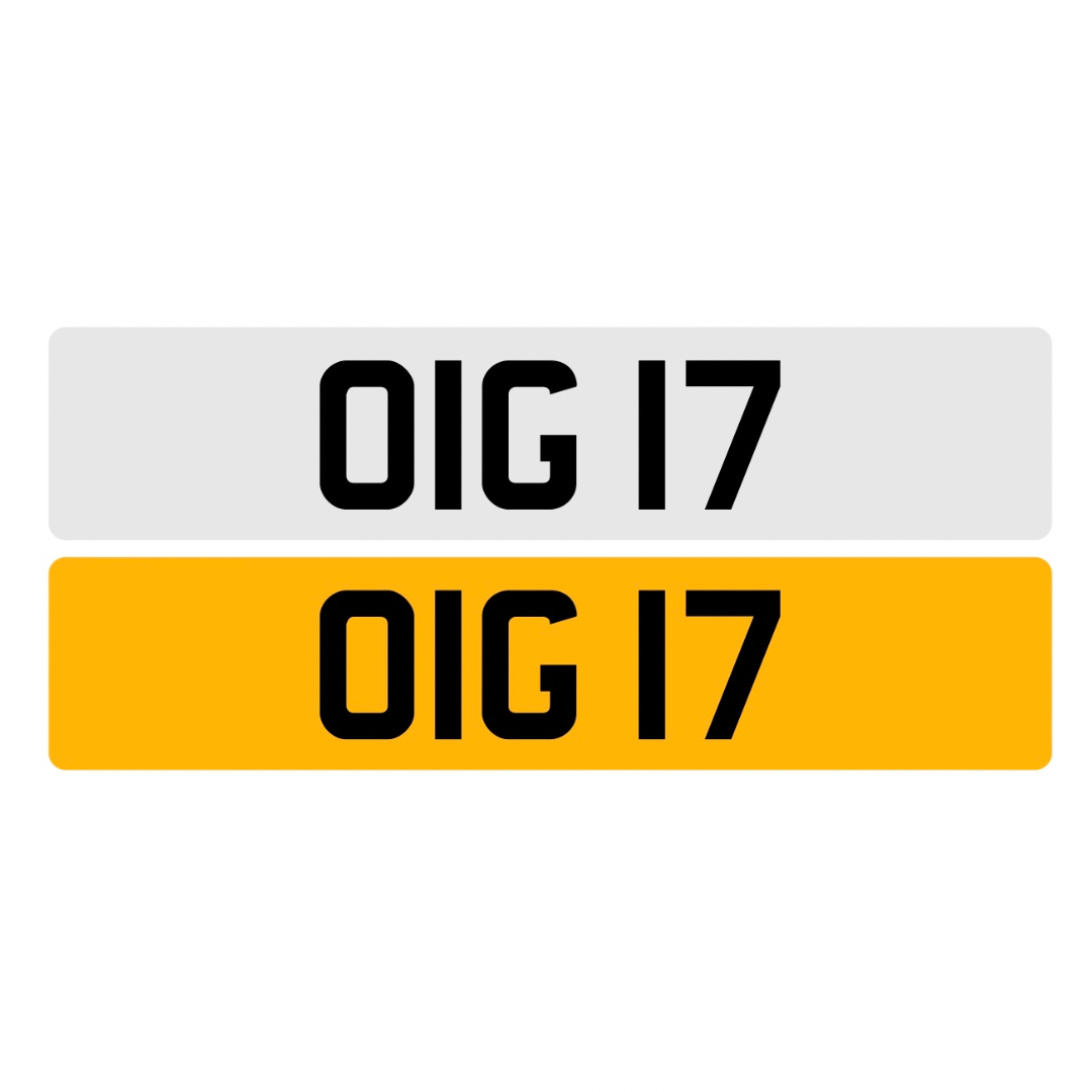 OIG17 - 3x2 Dateless Registration Plate