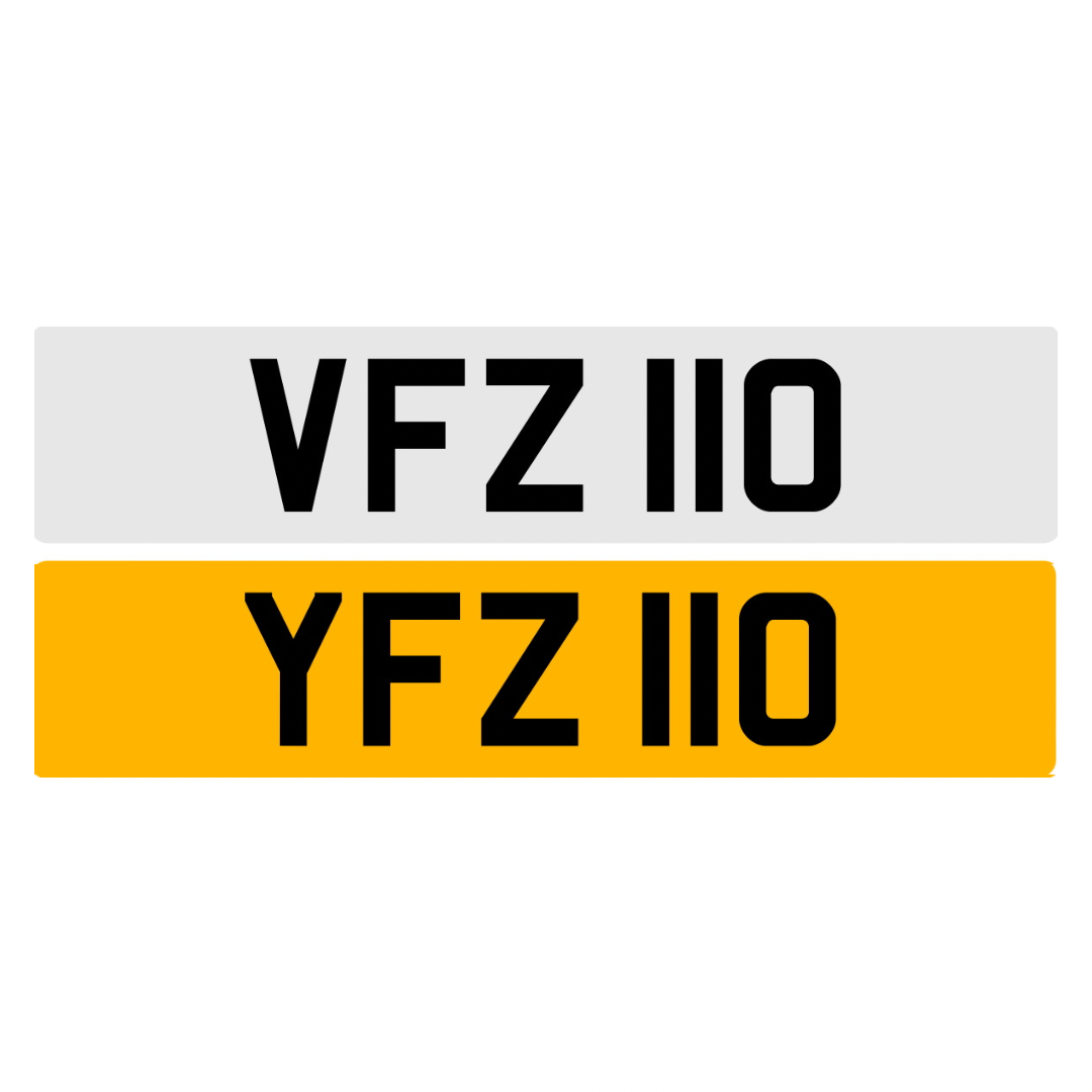 VFZ110 & YFZ110 (Pair) - 3x3 Dateless Registration Plates