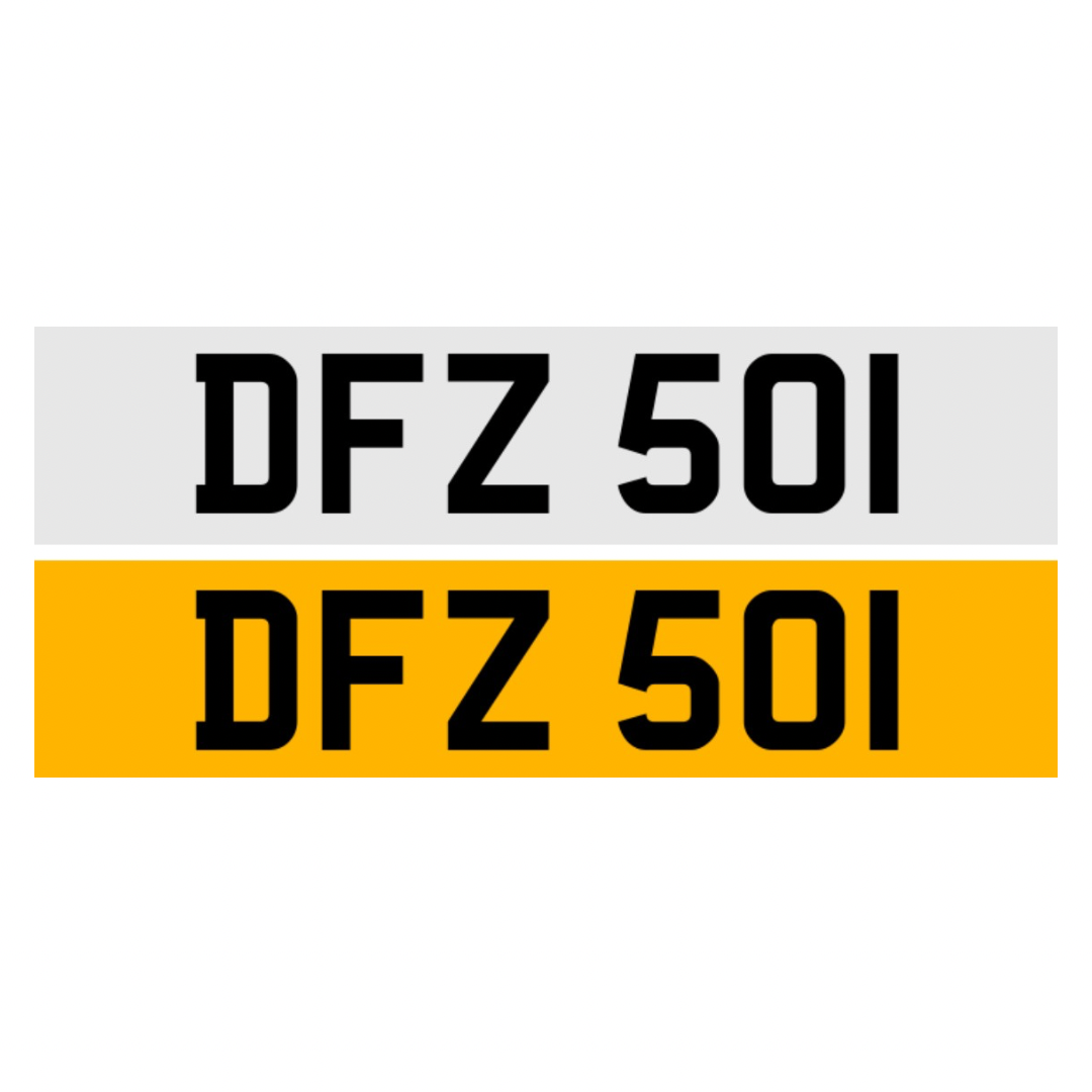 DFZ501 - 3x3 Dateless Registration Plate