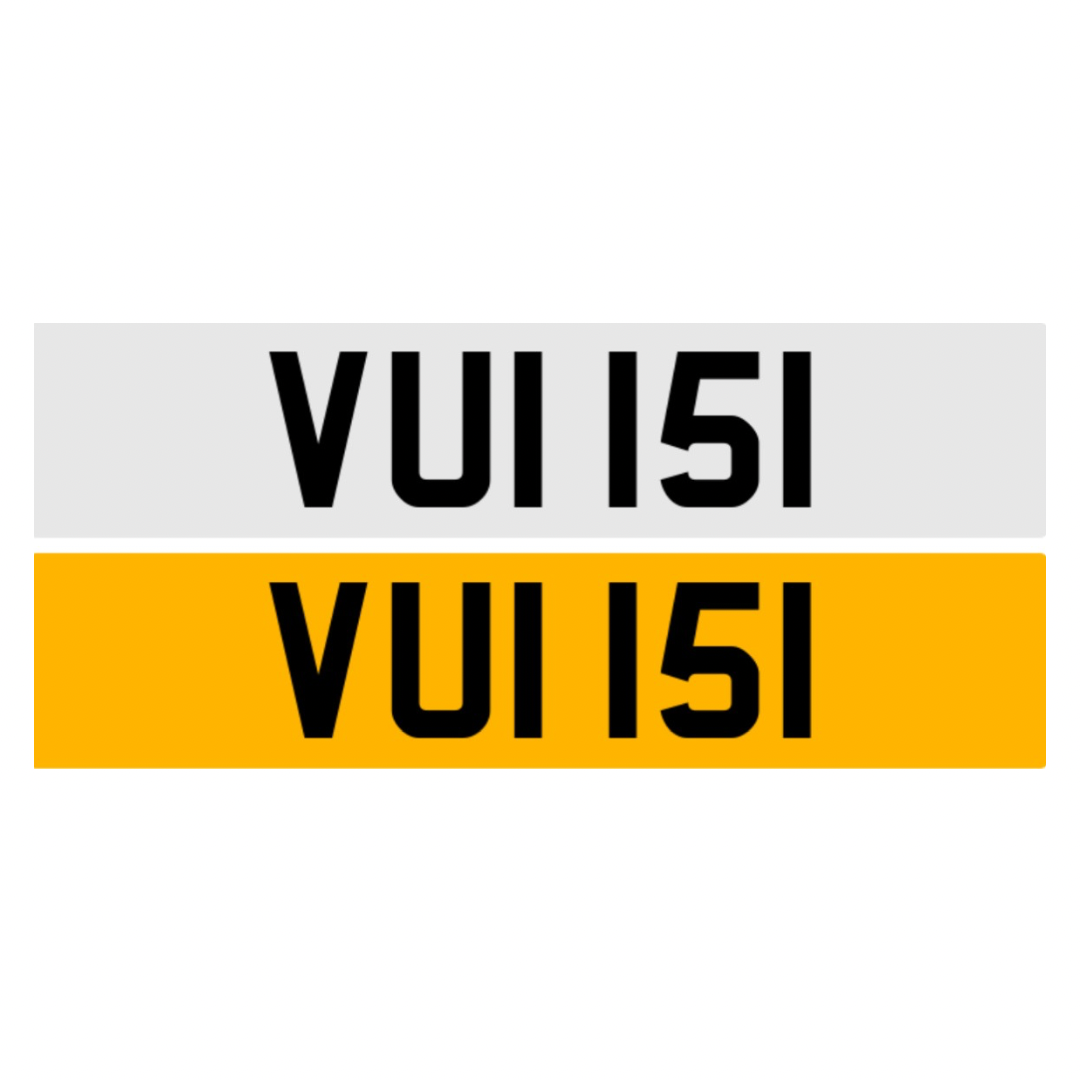 VUI151 - 3x3 Dateless Registration Plate