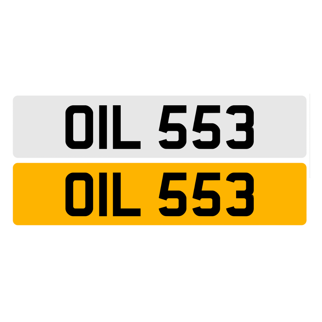 OIL553 - 3x3 Dateless Registration Plate