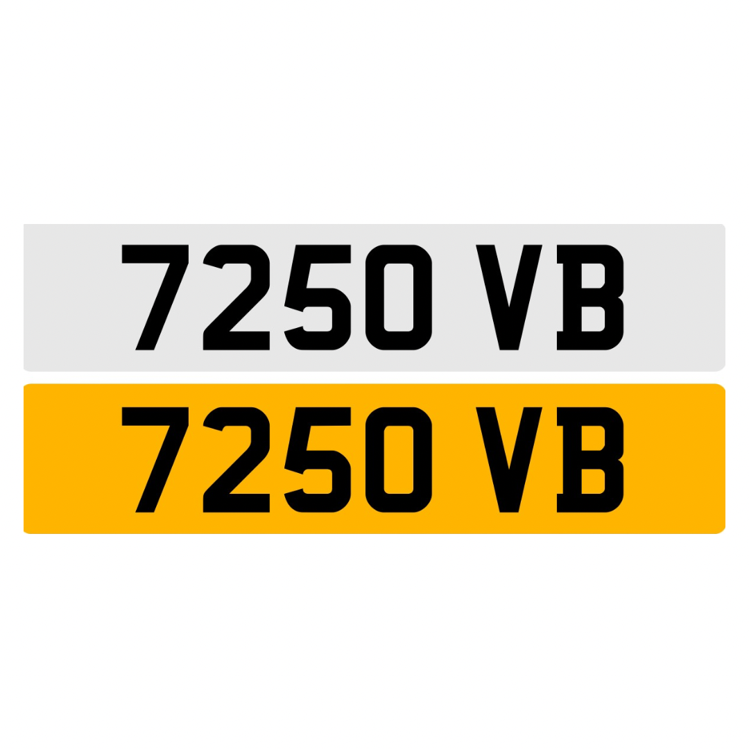 7250VB - 4x2 Dateless Registration Plate