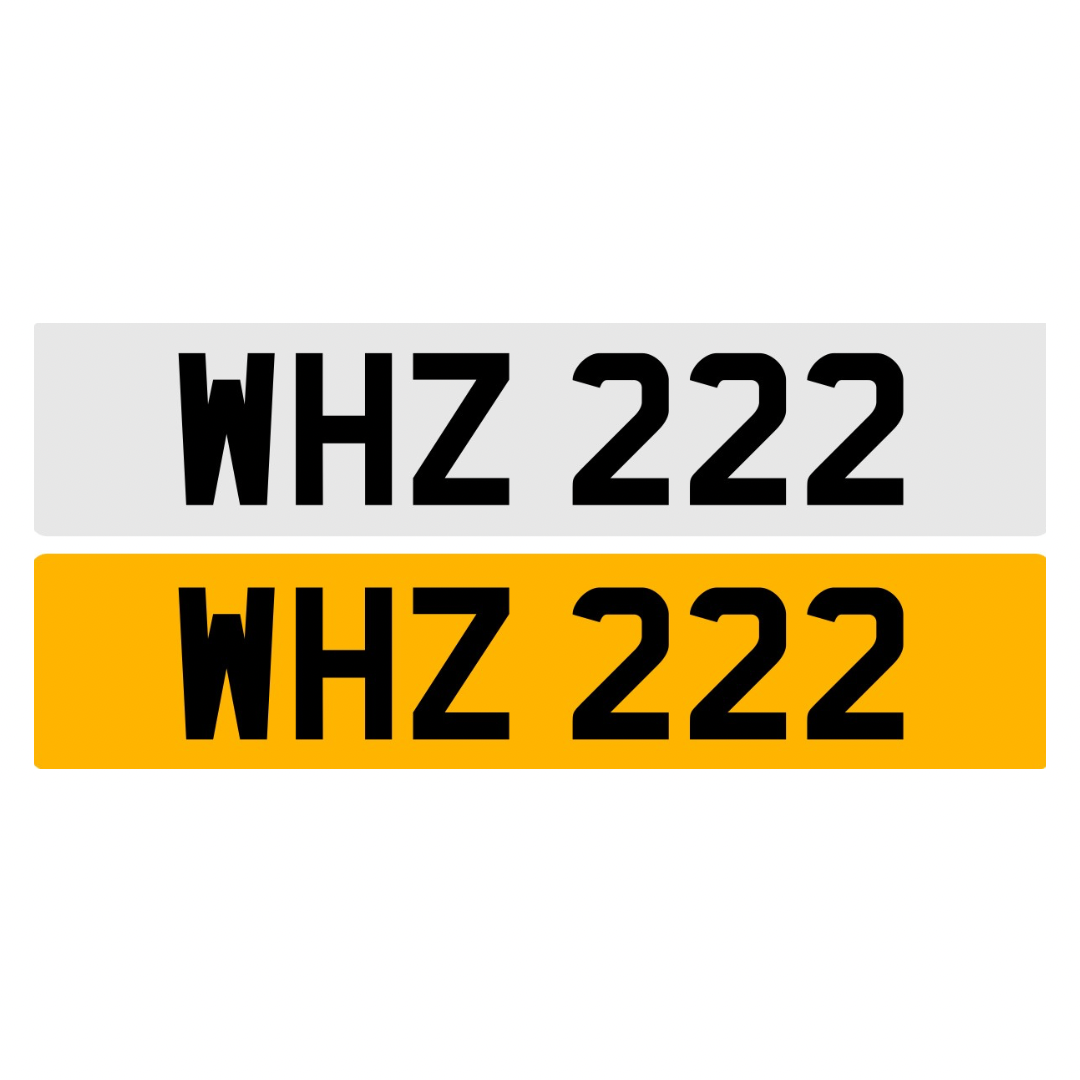 WHZ222 - 3x3 Dateless Registration Plate