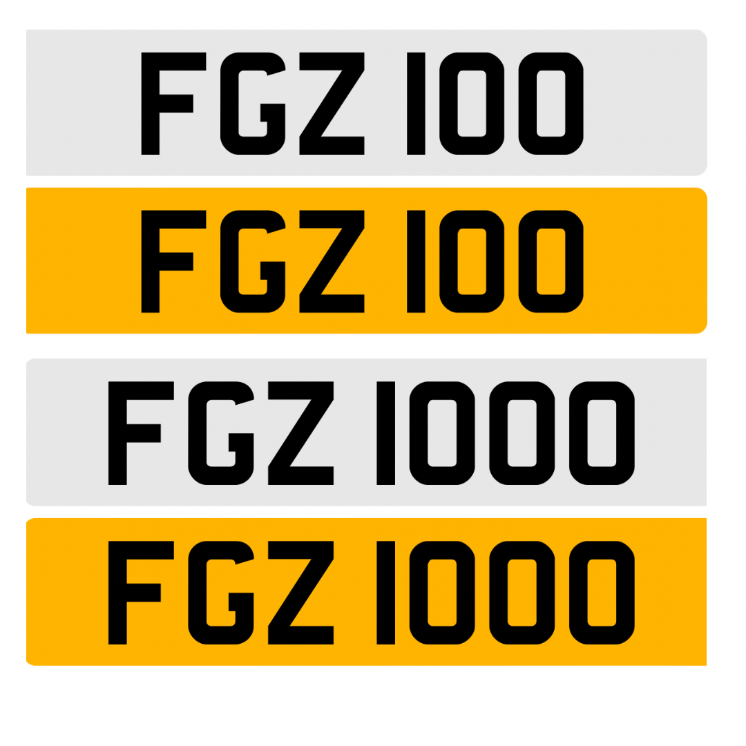 FGZ100 & FGZ1000 - Pair of Dateless Registrations