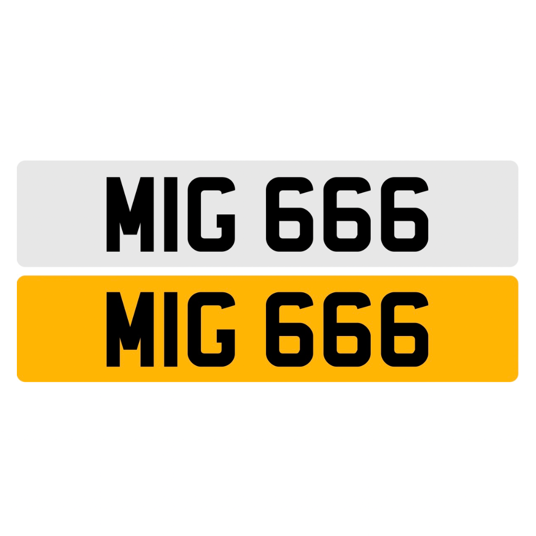 MIG666 - 3x3 Dateless Registration Plate