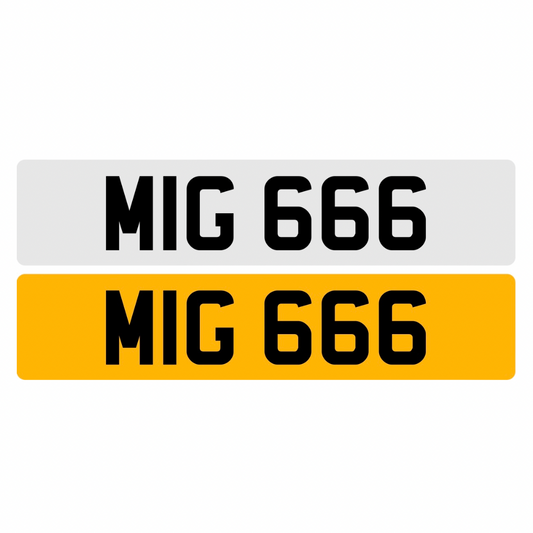 MIG666 - 3x3 Dateless Registration Plate