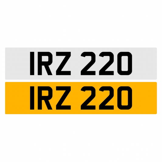 IRZ220 - 3x3 Dateless Registration Plate