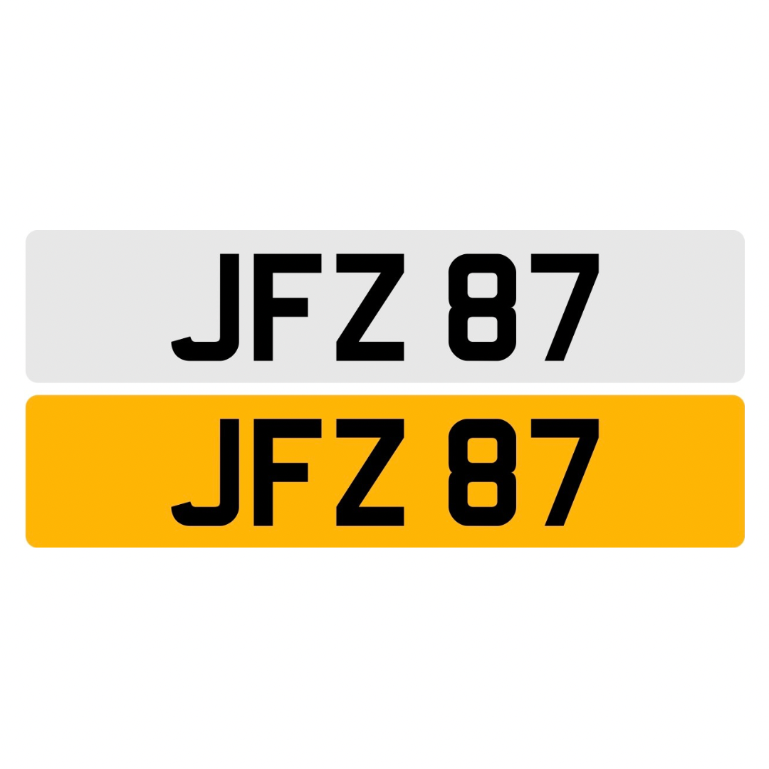 JFZ87 - 3x2 Dateless Registration Plate
