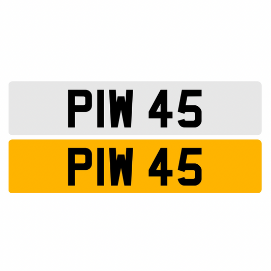 PIW45 - 3x2 Dateless Registration Plate