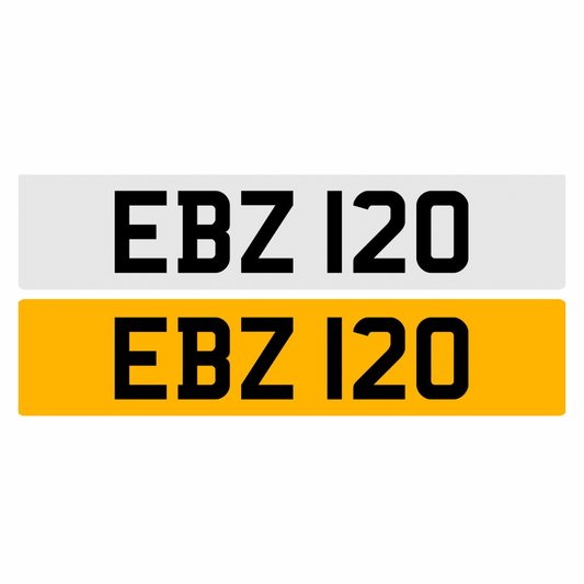EBZ120 - 3x3 Dateless Registration Plate