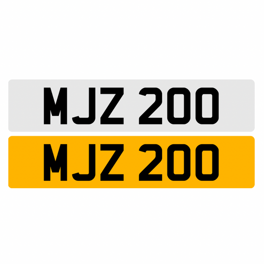 MJZ200 - 3x3 Dateless Registration Plate