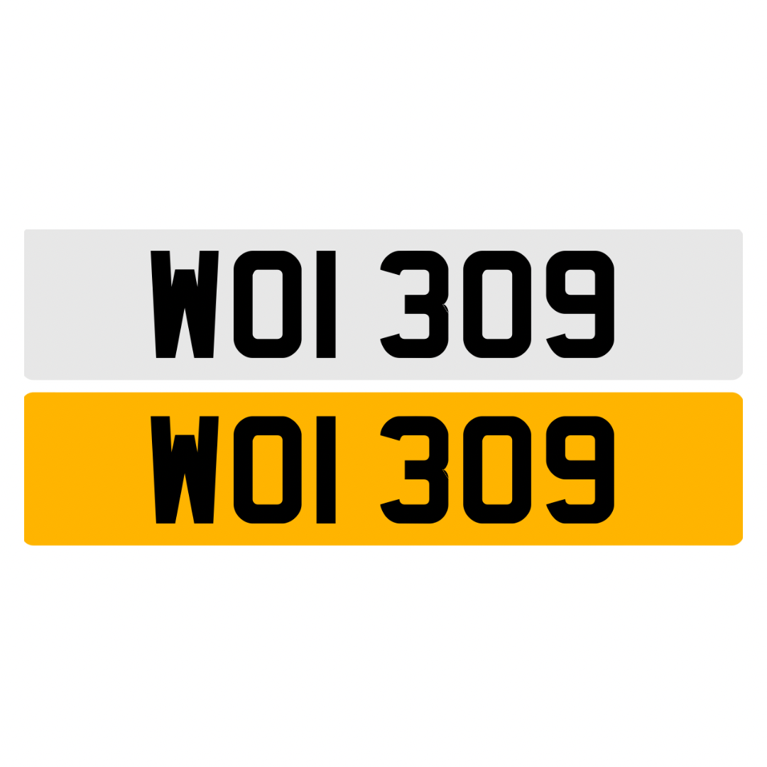 WOI309 - 3x3 Dateless Registration Plate