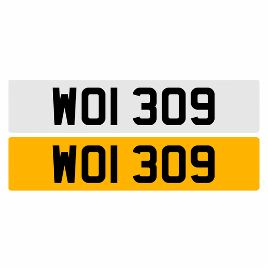 WOI309 - 3x3 Dateless Registration Plate