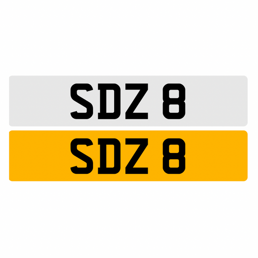 SDZ8 - 3x1 Dateless Registration Plate