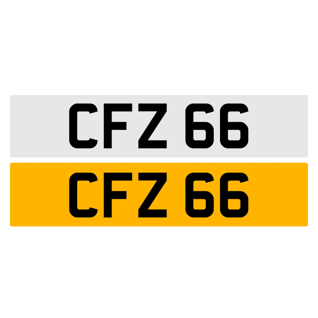 CFZ66 - 3x2 Dateless Registration Plate