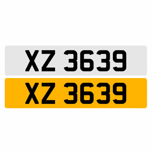 XZ3639 - 2x4 Dateless Registration Plate