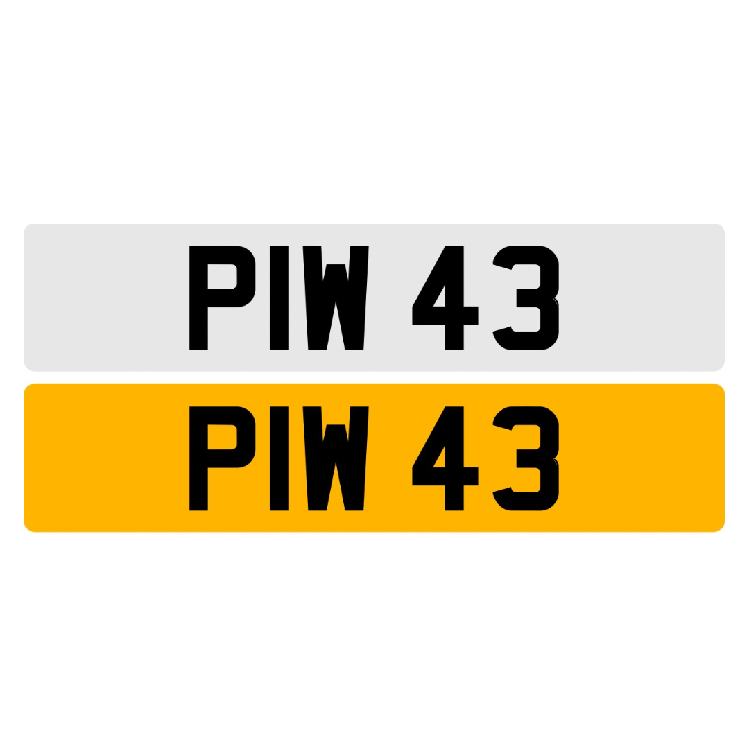 PIW43 - 3x2 Dateless Registration Plate