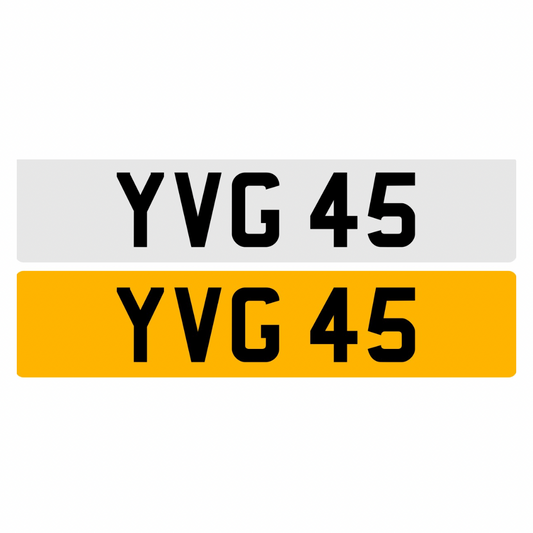 YVG45 - 3x2 Dateless Registration Plate
