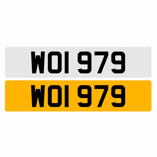 WOI979 - 3x3 Dateless Registration Plate