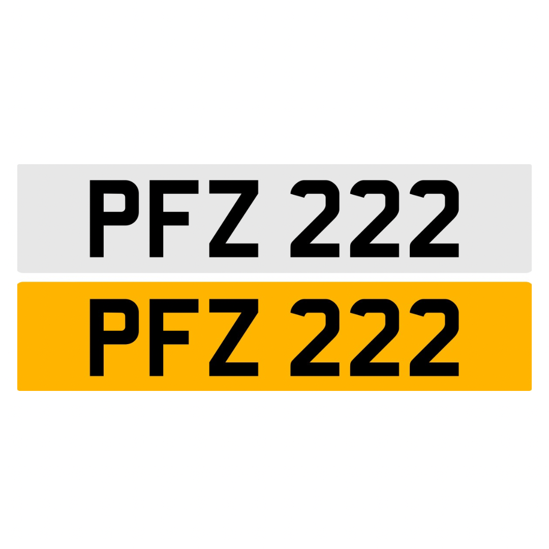 PFZ222 - 3x3 Dateless Registration Plate