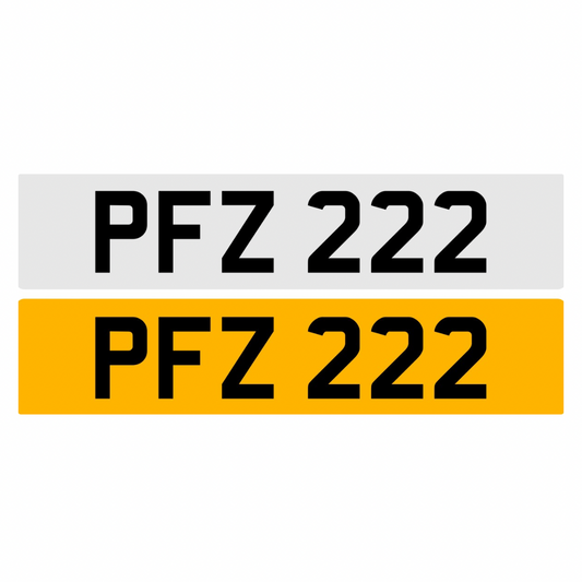 PFZ222 - 3x3 Dateless Registration Plate