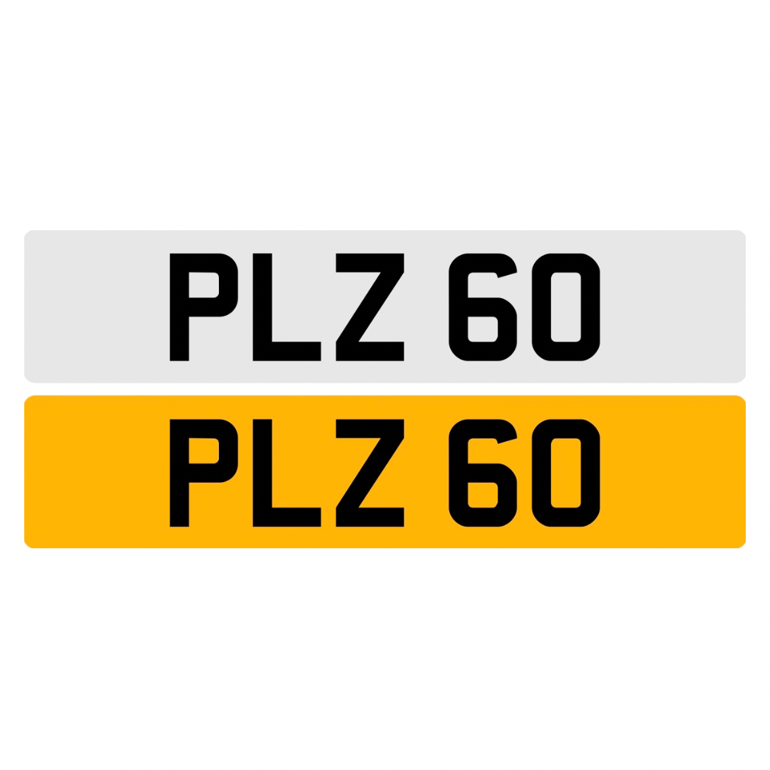 PLZ60 - 3x2 Dateless Registration Plate