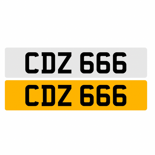 CDZ666 - 3x3 Dateless Registration Plate