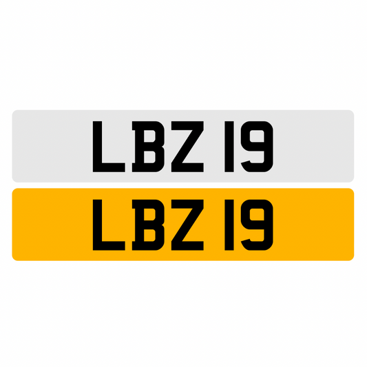 LBZ19 - 3x2 Dateless Registration Plate