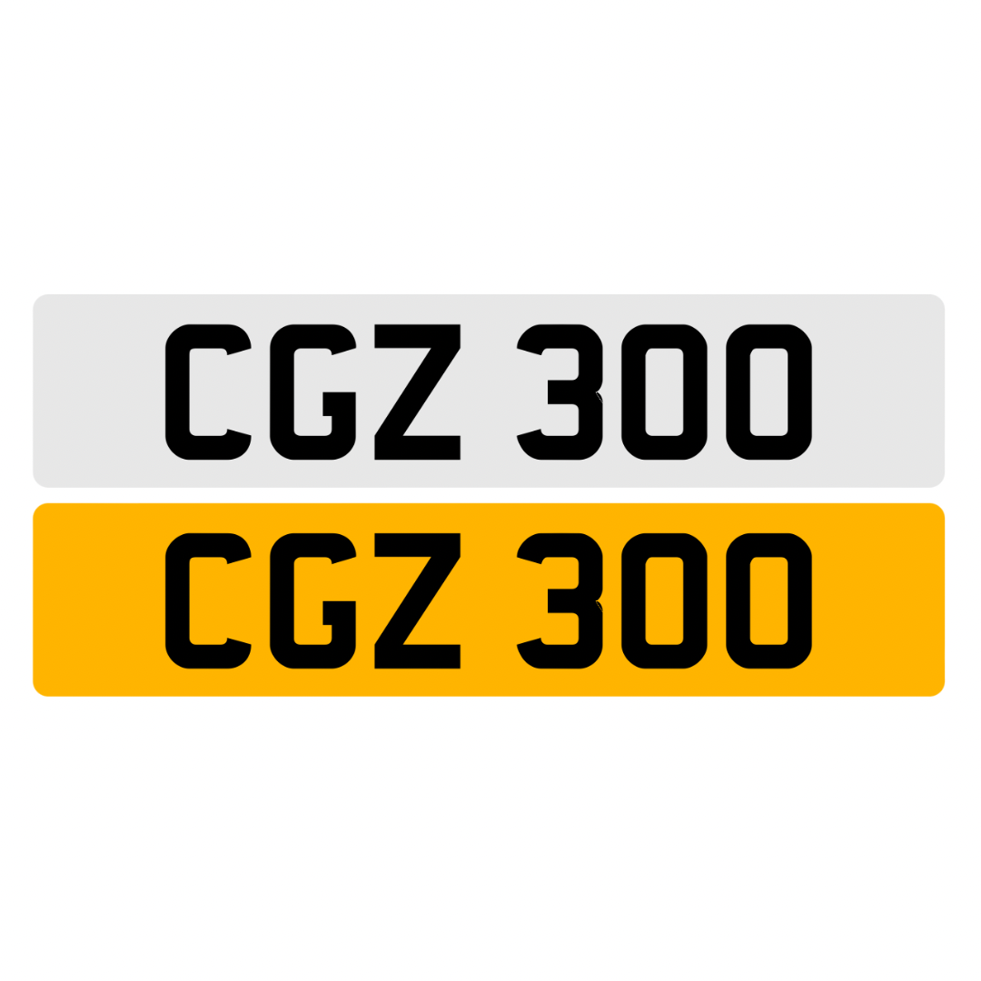 CGZ300 - 3x3 Dateless Registration Plate