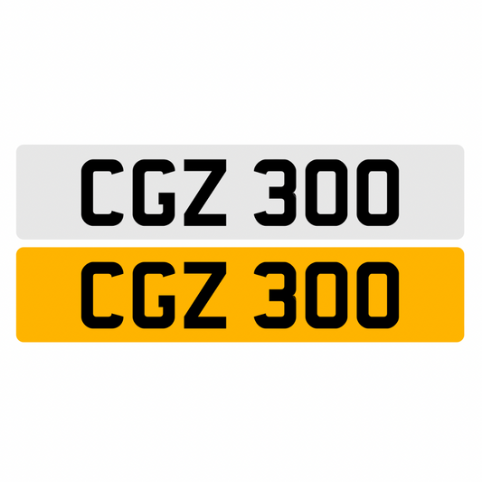 CGZ300 - 3x3 Dateless Registration Plate