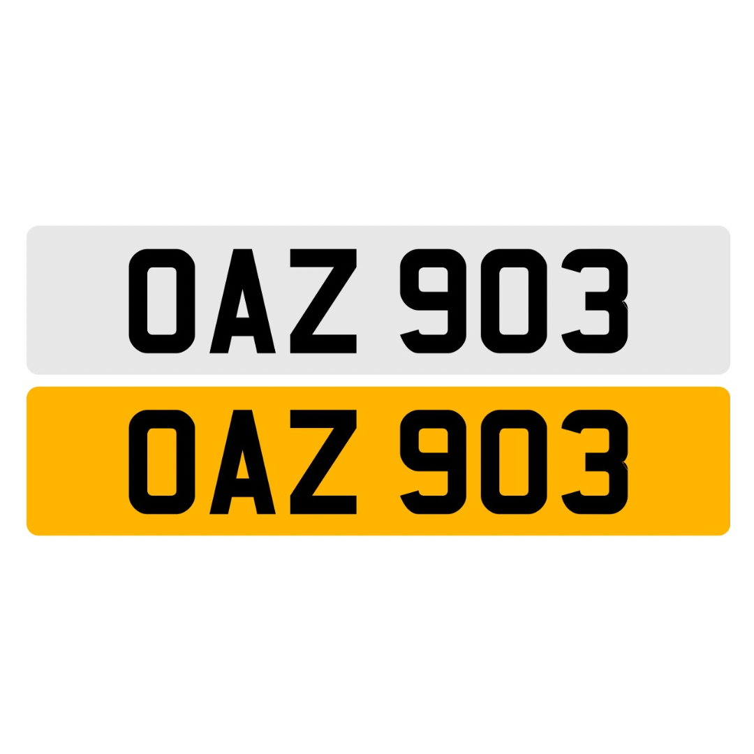 OAZ903 - 3x3 Dateless Registration Plate