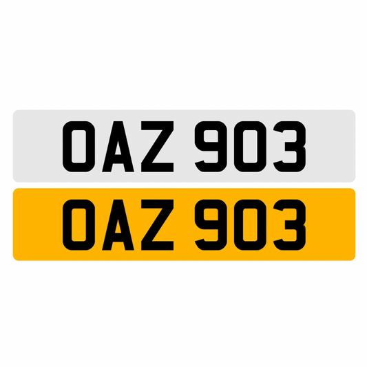 OAZ903 - 3x3 Dateless Registration Plate