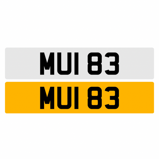 MUI83 - 3x2 Dateless Registration Plate