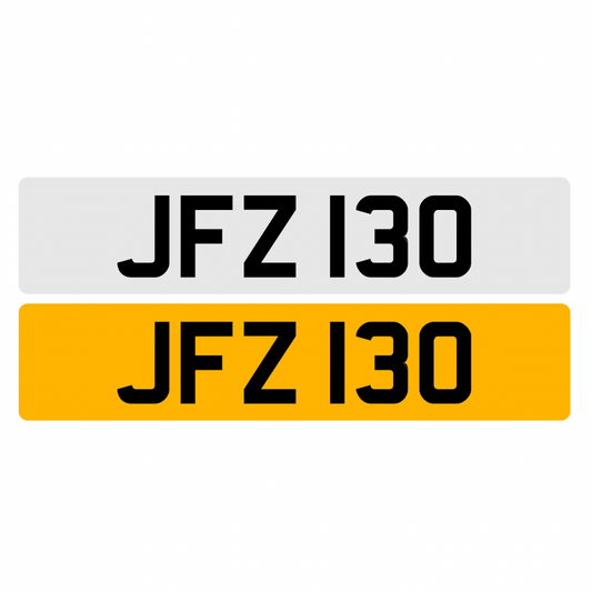 JFZ130 - 3x3 Dateless Registration Plate