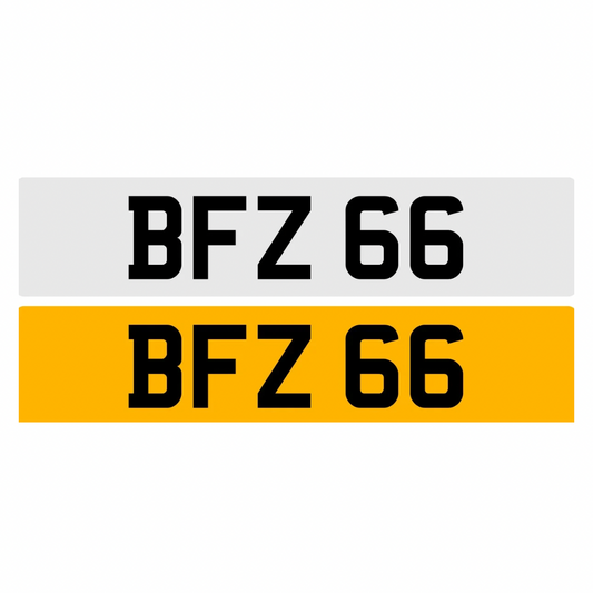 BFZ66 - 3x2 Dateless Registration Plate