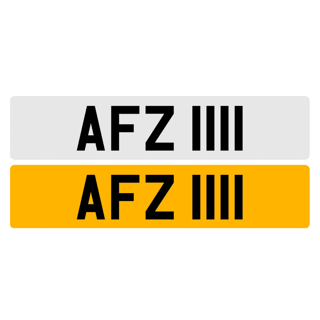 AFZ1111 - 3x4 Dateless Registration Plate