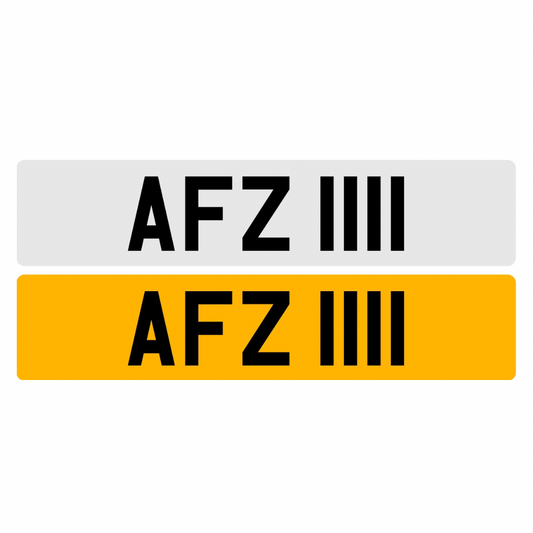 AFZ1111 - 3x4 Dateless Registration Plate