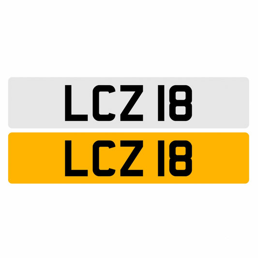 LCZ18 - 3x2 Dateless Registration Plate