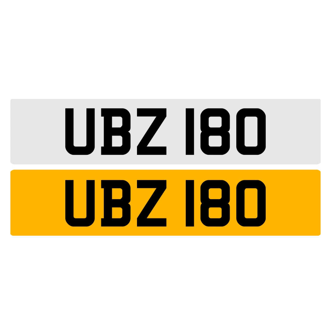 UBZ180 - 3x3 Dateless Registration Plate