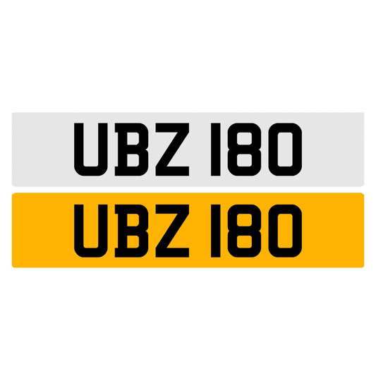 UBZ180 - 3x3 Dateless Registration Plate
