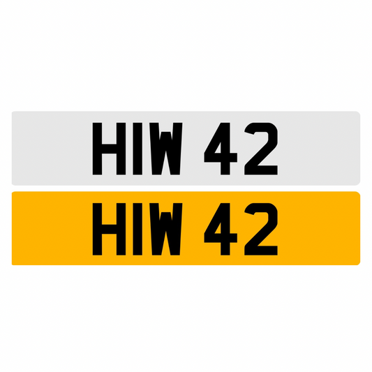 HIW42 - 3x2 Dateless Registration Plate