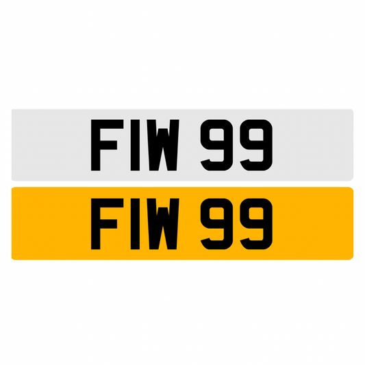 FIW99 - 3x2 Dateless Registration Plate