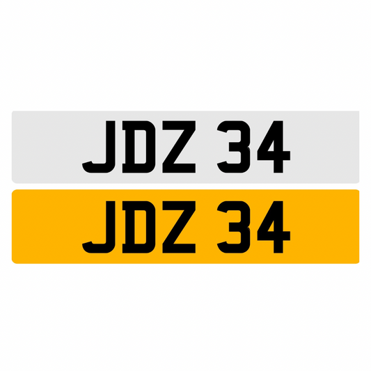 JDZ34 - 3x2 Dateless Registration Plate
