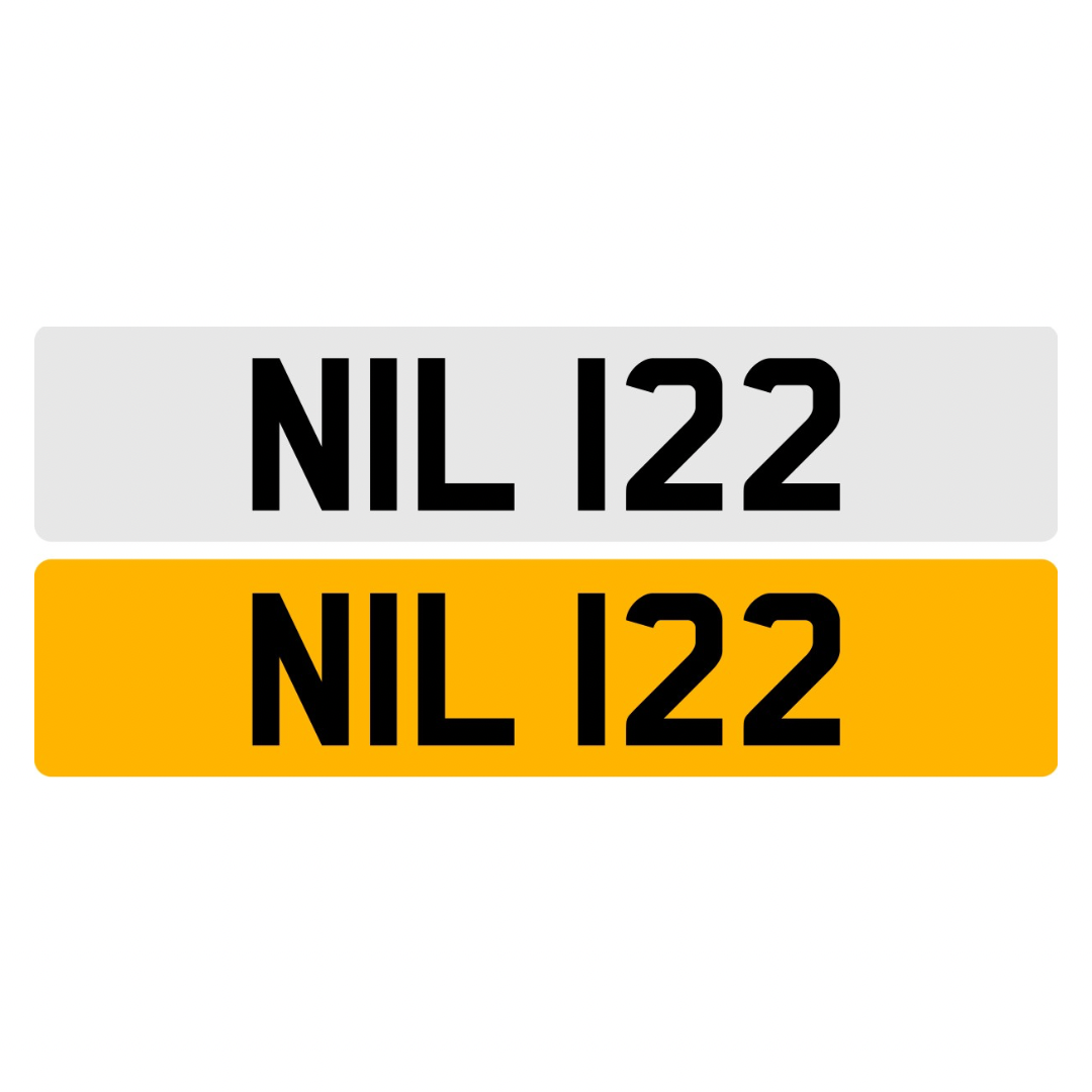 NIL122 - 3x3 Dateless Registration Plate