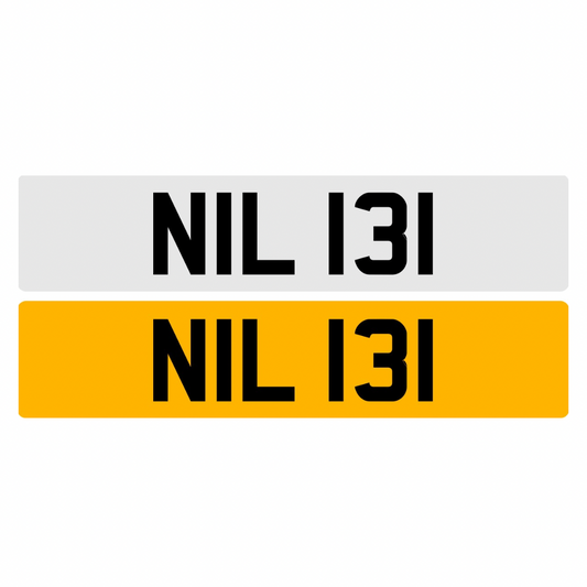 NIL131 - 3x3 Dateless Registration Plate