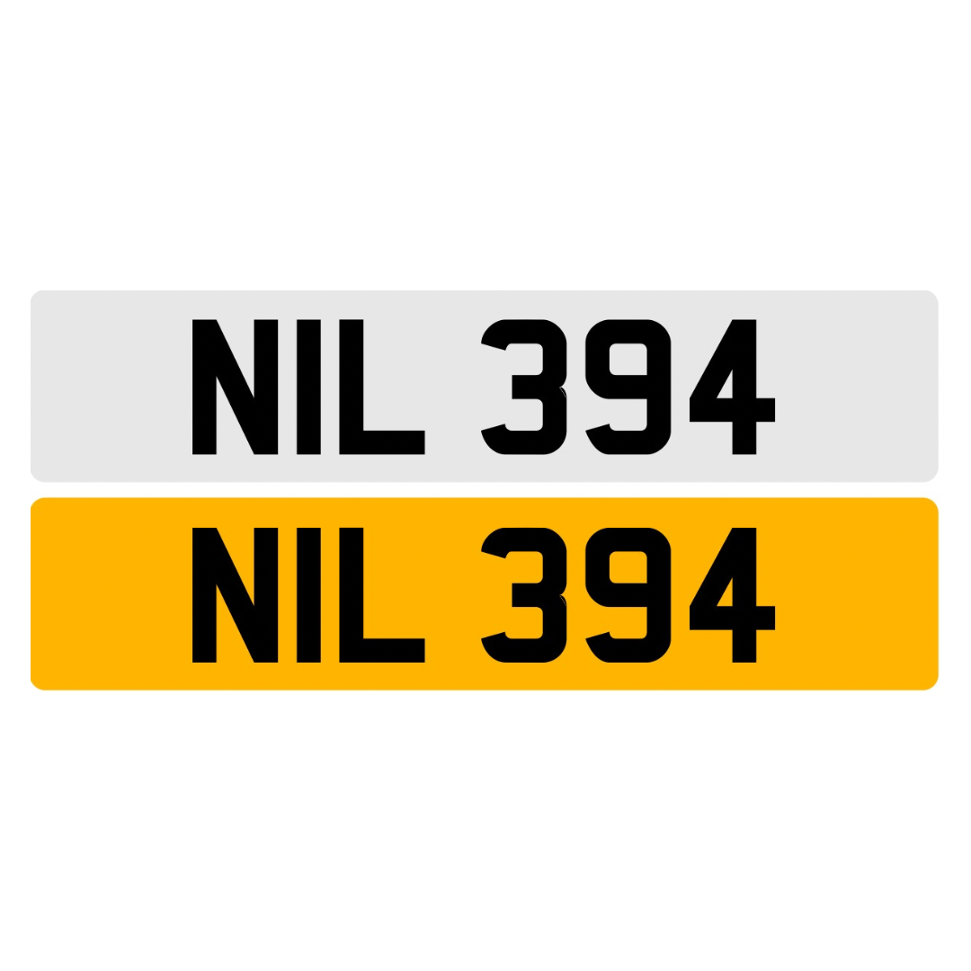 NIL394 - 3x3 Dateless Registration Plate