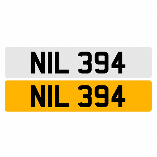NIL394 - 3x3 Dateless Registration Plate